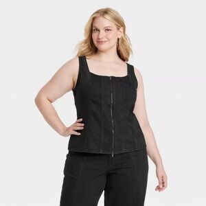 Women's Slim Fit Denim Corset Top - Universal Thread 12